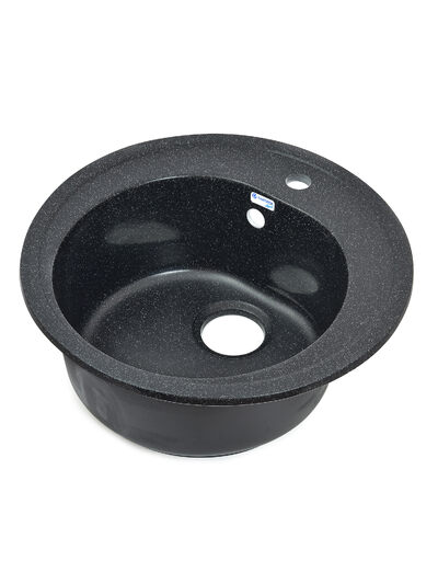 Мойка SANTREK AQUA PRO ROUND SA-R510 D=510 мм, круглая (черный-308) (+сифон)