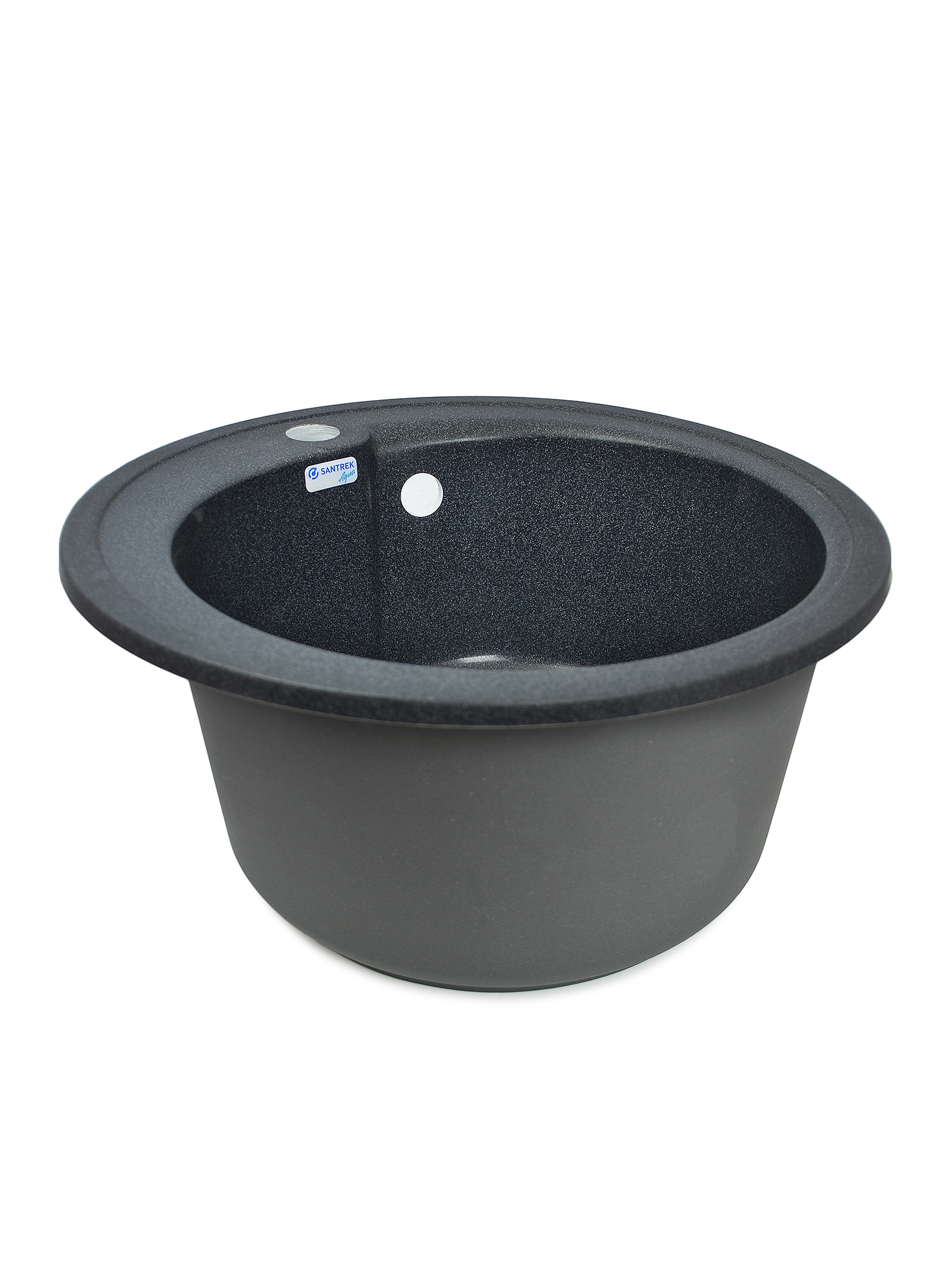Мойка SANTREK AQUA PRO ROUND SA-R450 D=443 мм, круглая (графит-309) (+сифон)
