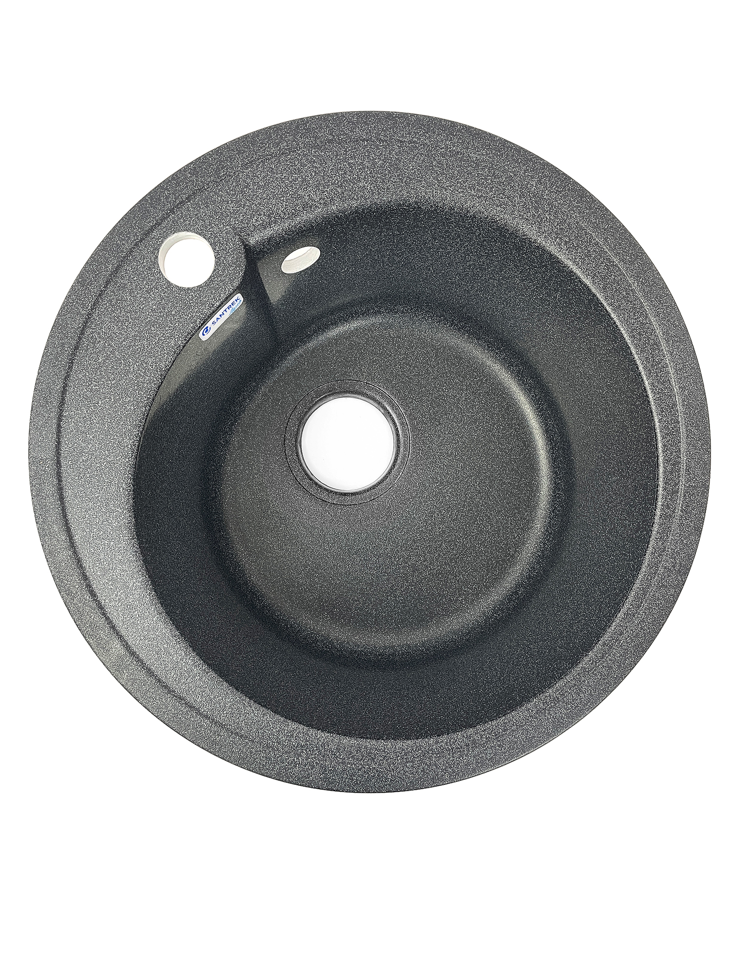 Мойка SANTREK AQUA PRO ROUND SA-R450 D=443 мм, круглая (графит-309) (+сифон)