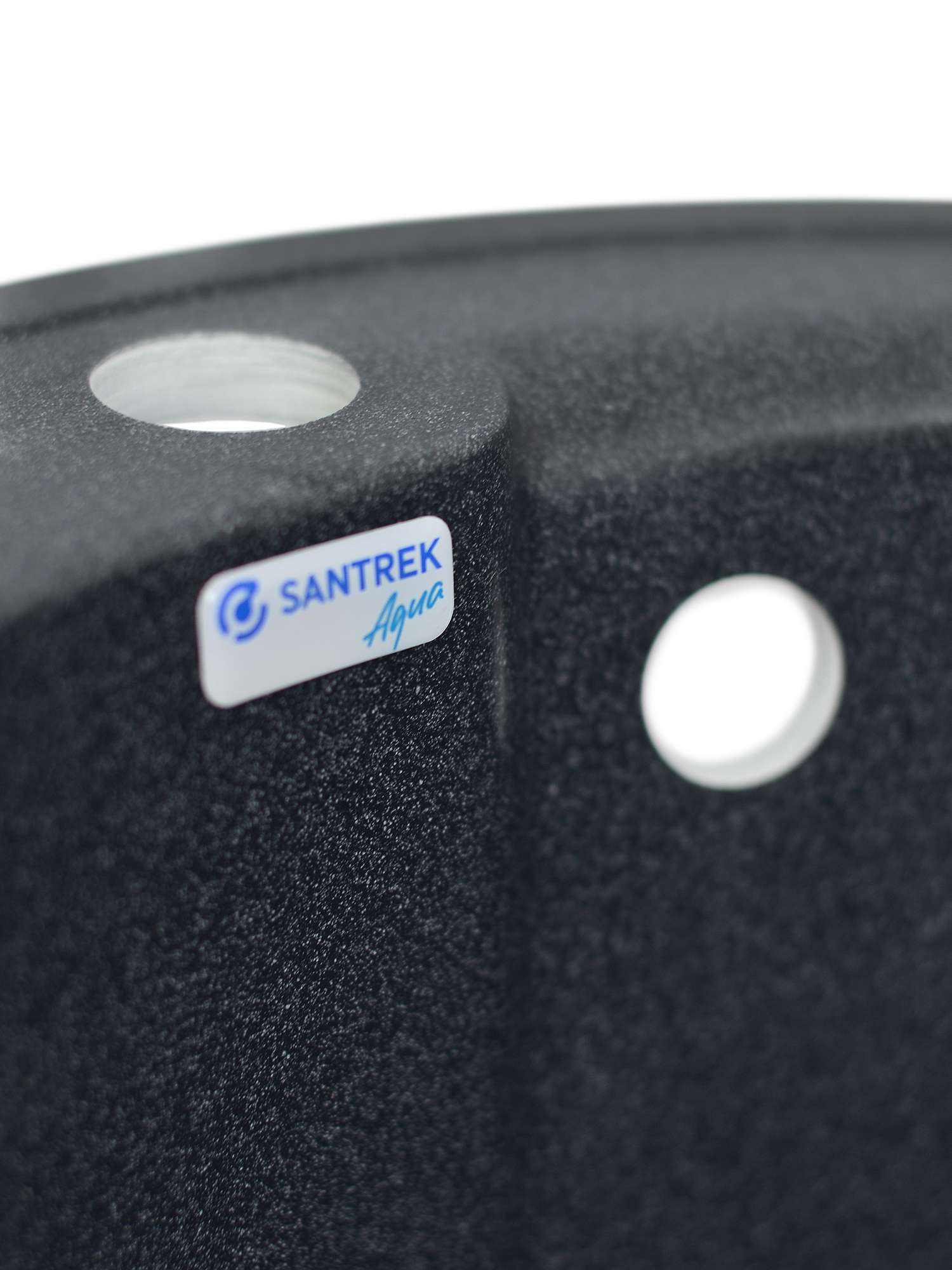 Мойка SANTREK AQUA PRO ROUND SA-R450 D=443 мм, круглая (графит-309) (+сифон)