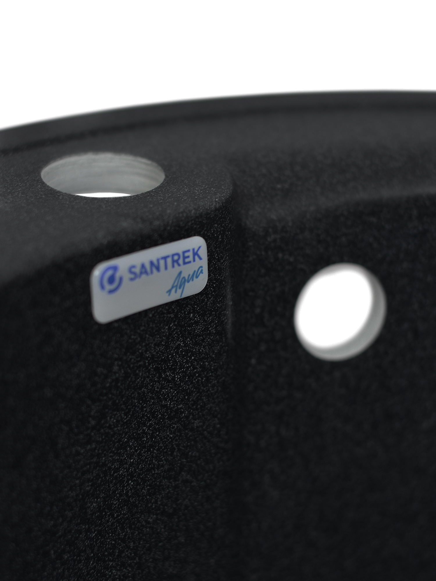 Мойка SANTREK AQUA PRO ROUND SA-R450 D=443 мм, круглая (черный-308) (+сифон)