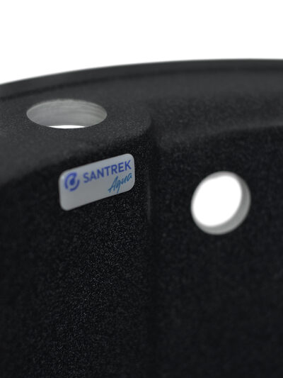 Мойка SANTREK AQUA PRO ROUND SA-R450 D=443 мм, круглая (черный-308) (+сифон)