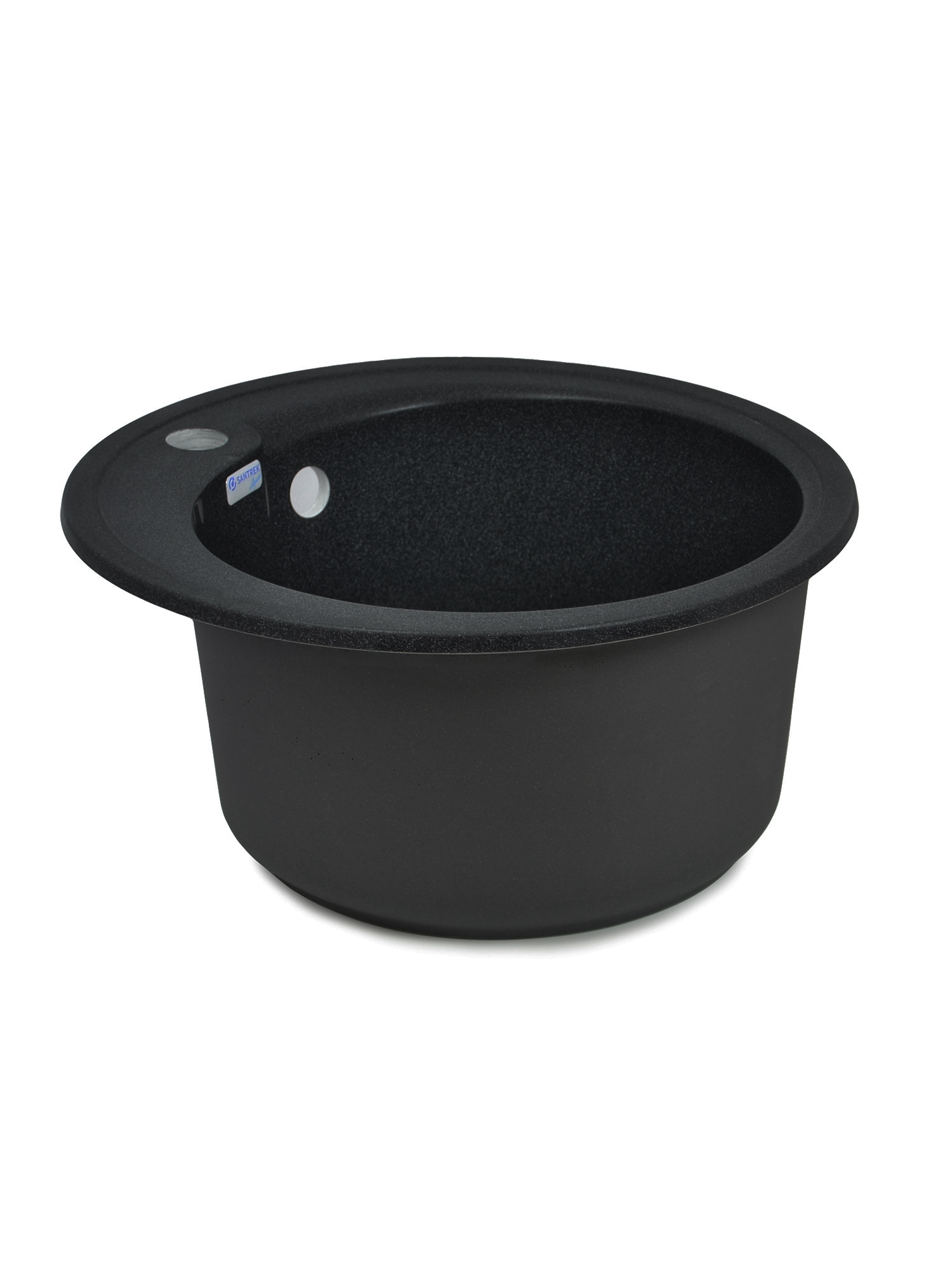 Мойка SANTREK AQUA PRO ROUND SA-R450 D=443 мм, круглая (черный-308) (+сифон)