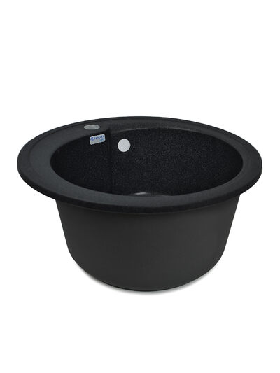 Мойка SANTREK AQUA PRO ROUND SA-R450 D=443 мм, круглая (черный-308) (+сифон)