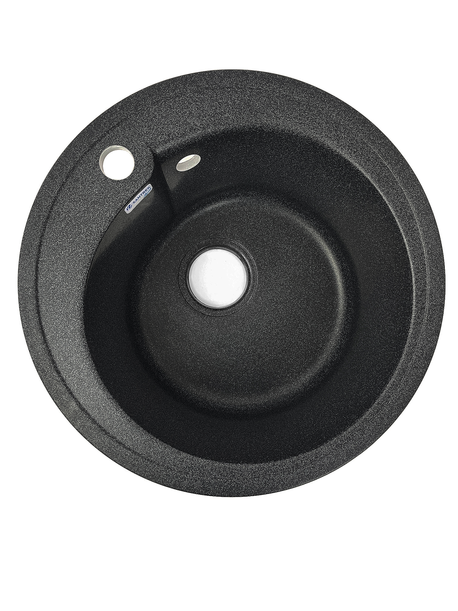 Мойка SANTREK AQUA PRO ROUND SA-R450 D=443 мм, круглая (черный-308) (+сифон)