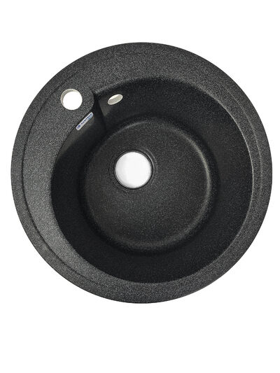 Мойка SANTREK AQUA PRO ROUND SA-R450 D=443 мм, круглая (черный-308) (+сифон)