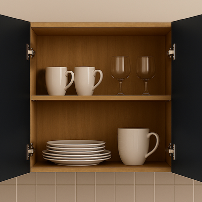 Шкаф для посуды 60 цвет Графит/Дуб вотан SANTREK HOME (ЛДСП)