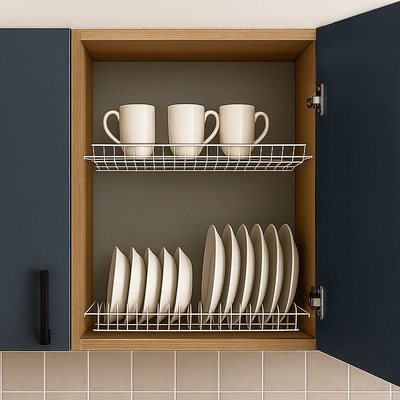 Шкаф для посуды 50 цвет Графит/Дуб вотан (с сушкой) SANTREK HOME (ЛДСП)