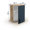Шкаф для посуды 50 цвет Графит/Дуб вотан (с сушкой) SANTREK HOME (ЛДСП)