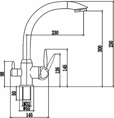 S-L1699L Смеситель Кухня SAVOL под фильтр питьевой воды шар. d=35, на гайке, Сатин