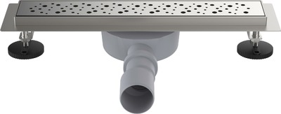 LTD1240-2-MR Трап для душа линейный 400х70мм с глянцевой мет.реш., сухой затвор, выход под 40/50мм Aquant 