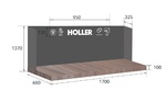 Стенд под унитазы HOLLER 1700*680*1370 темно-серый_Дуб Крафт Табачный (1 место)