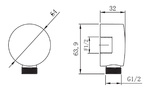 LM8086C Подключение для душевого шланга, хром, пакет LEMARK							