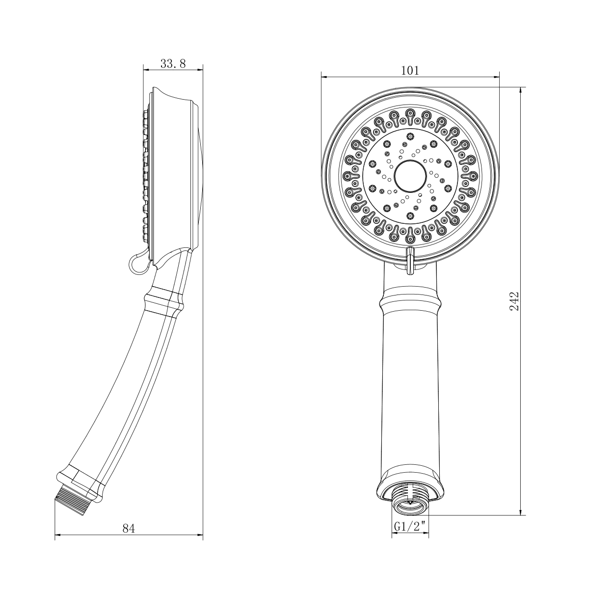LM8118C Лейка душевая круглая 3-функц. D101*242 мм,хром,блистер, LEMARK 