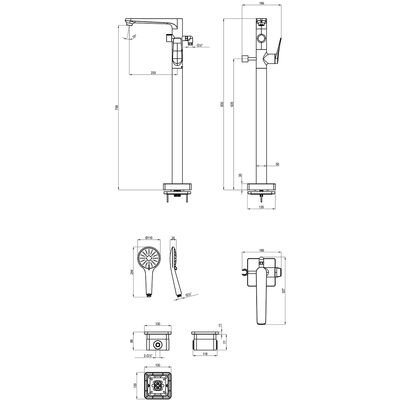 LM3744MW Bronx Смеситель для ванны напольный, белый LEMARK