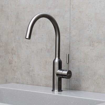 LM5079GMN Expert Смеситель для кухни с поворотным изливом, графит нано LEMARK