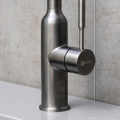 LM5079GMN Expert Смеситель для кухни с поворотным изливом, графит нано LEMARK