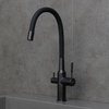 LM5083BL-Black Expert Смеситель для кухни, с гибким изливом, с подключением к фильтру питьевой воды, черный LEMARK