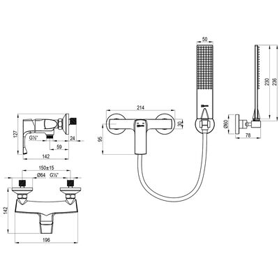 LM7203BG Ursus Смеситель для душа, матовое золото LEMARK