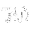 LM7222BG Ursus Смеситель для ванны и душа встраиваемый с дополнительной 1-функц. лейкой, матовое золото LEMARK