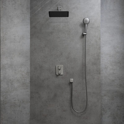 LM3749GM Bronx Смеситель термостатический для ванны и душа, встраиваемый, с доп. 3-ф. лейкой, графит LEMARK