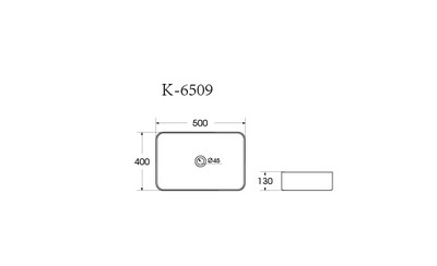 Раковина накладная HOLLER K-6509 (500*400*130мм), белая