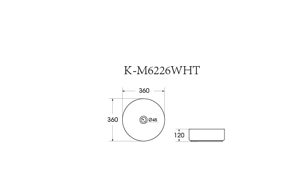 Раковина накладная HOLLER K-M6226WHT (360*360*120мм), белый матовый
