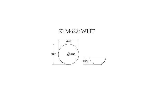 Раковина накладная HOLLER K-M6224WHT (395*395*150мм), белый матовый