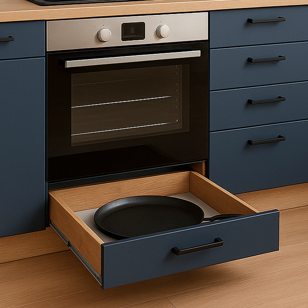 Рабочий стол под духовой шкаф 60 цвет Графит/Дуб вотан столешница Дуб вотан SANTREK HOME (ЛДСП)