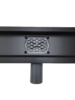 Линейный душевой трап SANTREK AQUA  B-70500 BLACK нерж 70*500мм (горизонт выпуск 360 гр, ф40) (решетка щелевая, под плитку) сухой затвор и гидрозатвор