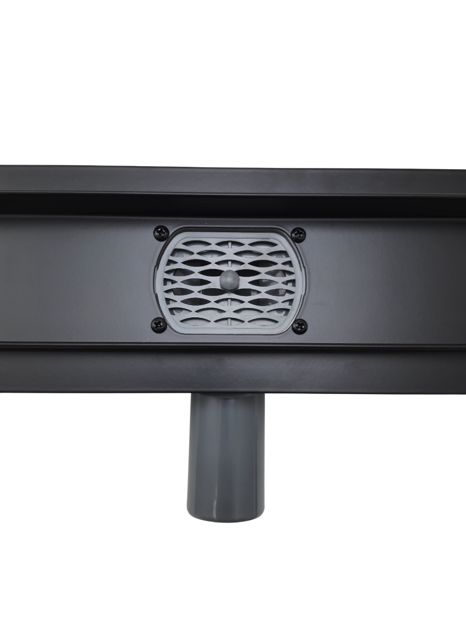 Линейный душевой трап SANTREK AQUA  B-70500 BLACK нерж 70*500мм (горизонт выпуск 360 гр, ф40) (решетка щелевая, под плитку) сухой затвор и гидрозатвор