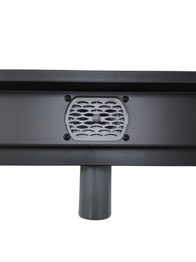 Линейный душевой трап SANTREK AQUA  B-70500 BLACK нерж 70*500мм (горизонт выпуск 360 гр, ф40) (решетка щелевая, под плитку) сухой затвор и гидрозатвор