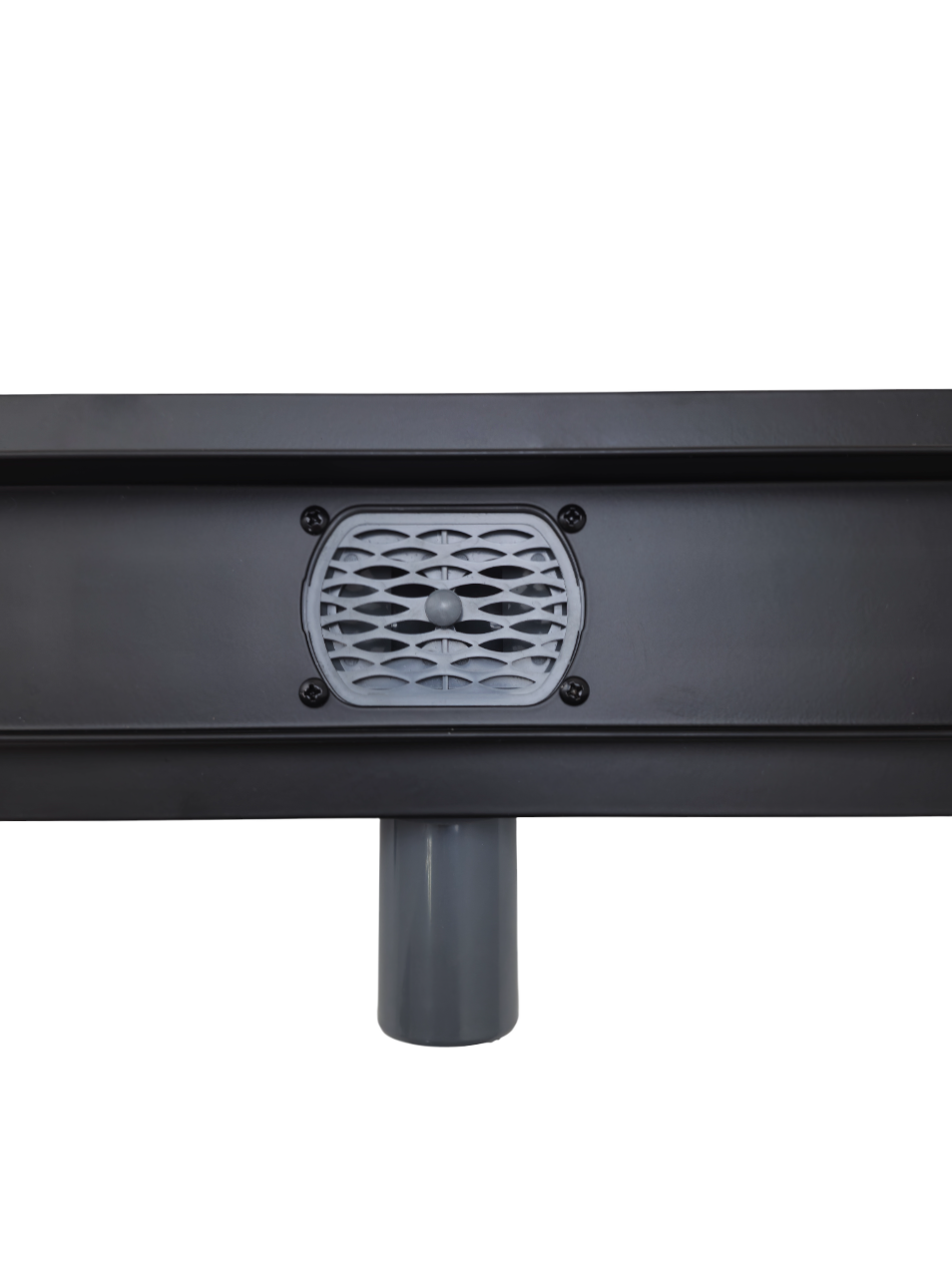 Линейный душевой трап SANTREK AQUA  B-70600 BLACK нерж 70*600мм (горизонт выпуск 360 гр, ф40) (решетка щелевая, под плитку) сухой затвор и гидрозатвор