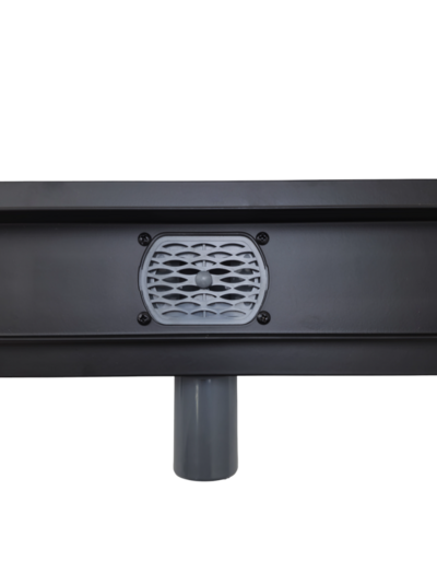 Линейный душевой трап SANTREK AQUA  B-70600 BLACK нерж 70*600мм (горизонт выпуск 360 гр, ф40) (решетка щелевая, под плитку) сухой затвор и гидрозатвор