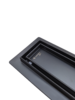 Линейный душевой трап SANTREK AQUA  B-70700 BLACK нерж 70*700мм (горизонт выпуск 360 гр, ф40) (решетка щелевая, под плитку) сухой затвор и гидрозатвор