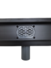 Линейный душевой трап SANTREK AQUA  B-70800 BLACK нерж 70*800мм (горизонт выпуск 360 гр, ф40) (решетка щелевая, под плитку) сухой затвор и гидрозатвор