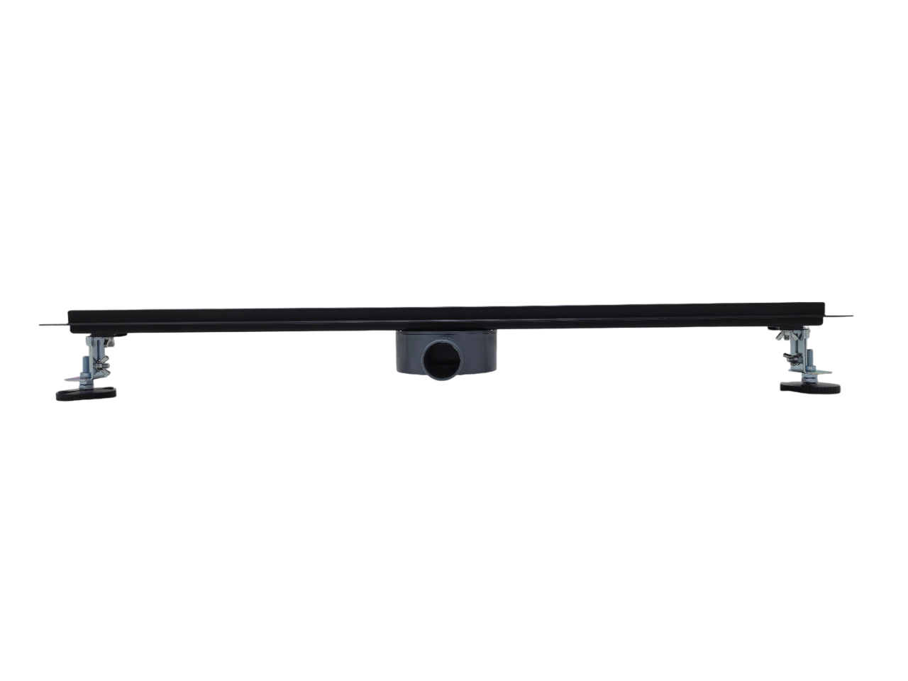 Линейный душевой трап SANTREK AQUA  B-70800 BLACK нерж 70*800мм (горизонт выпуск 360 гр, ф40) (решетка щелевая, под плитку) сухой затвор и гидрозатвор