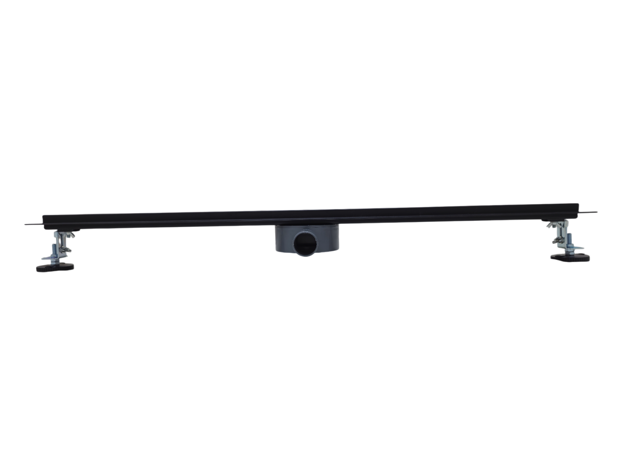 Линейный душевой трап SANTREK AQUA  B-70900 BLACK нерж 70*900мм (горизонт выпуск 360 гр, ф40) (решетка щелевая, под плитку) сухой затвор и гидрозатвор