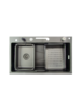 Мойка нерж врезная 750х450х220 т 3,0 ЧЕРНАЯ HB7545FB-W1+6 (+ сифон) SANTREK AQUA + Подарок (4 клав, колл-р, фруктов, доска, 2 смес, ополаск., дозатор)