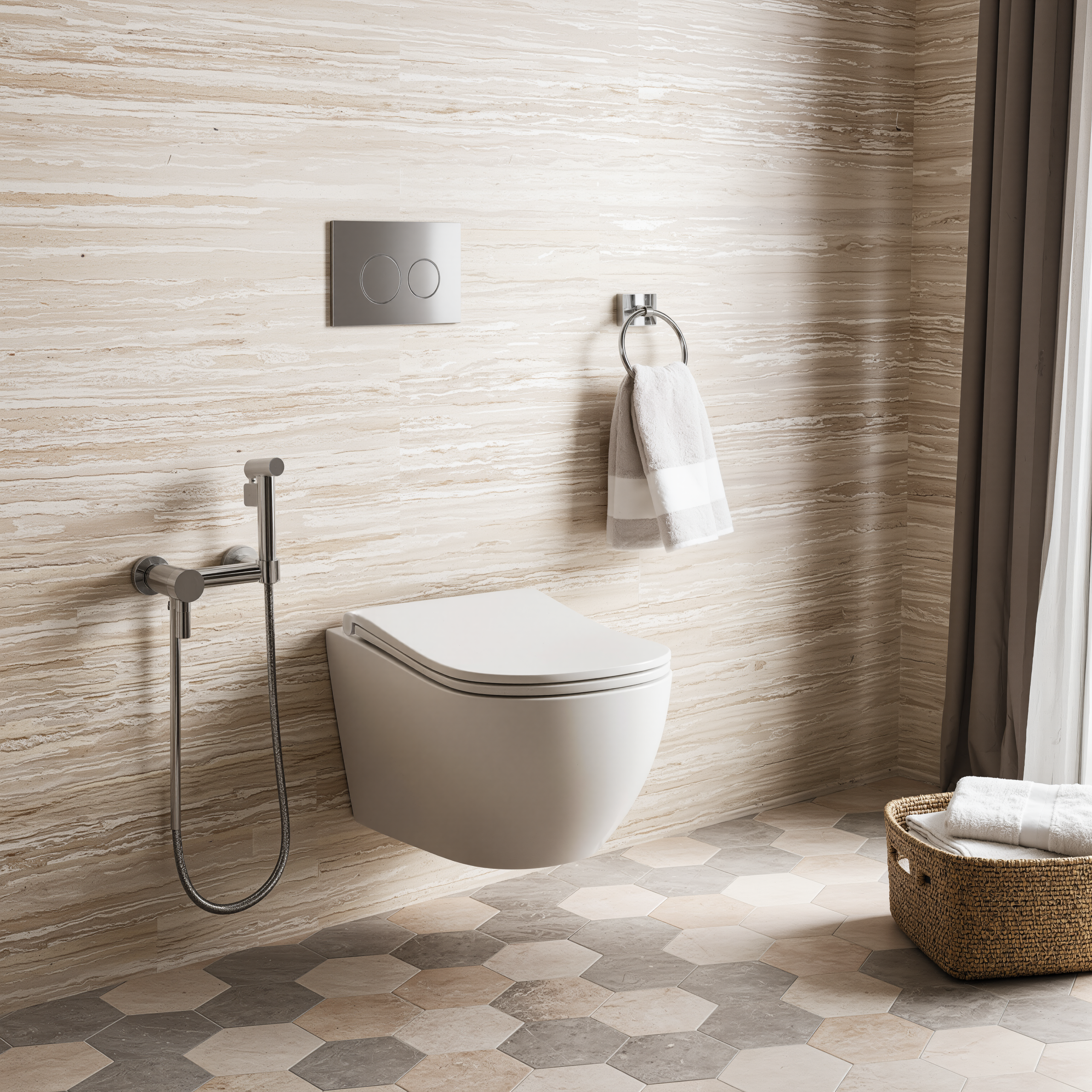  Унитаз подвесной безободковый D&K München DT1566516, 520*360*360мм, сиденье микролифт, белый НОВИНКА!!! смыв "Торнадо"