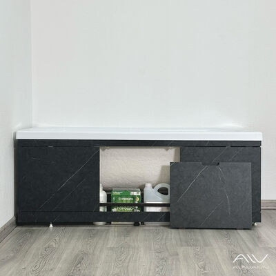 Экран под ванну 1,5 м купе МДФ Rita Чёрный мрамор Alavann