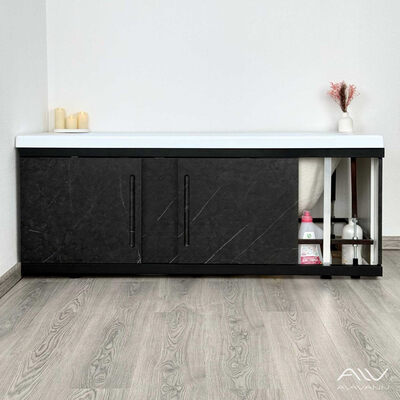 Экран под ванну 1,5м МДФ Alt Black Чёрный мрамор Alavann