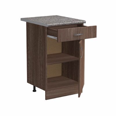 Рабочий стол 40 цвет Дуб темный (1 ящик) столешница Гранит SANTREK HOME (ЛДСП)