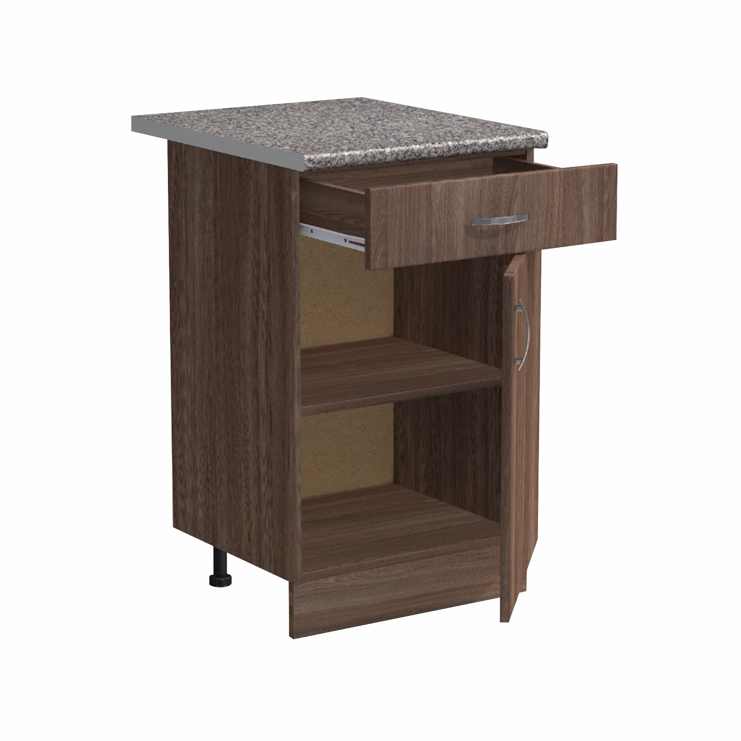 Рабочий стол 50 цвет Дуб темный (1 ящик) столешница Гранит SANTREK HOME (ЛДСП)