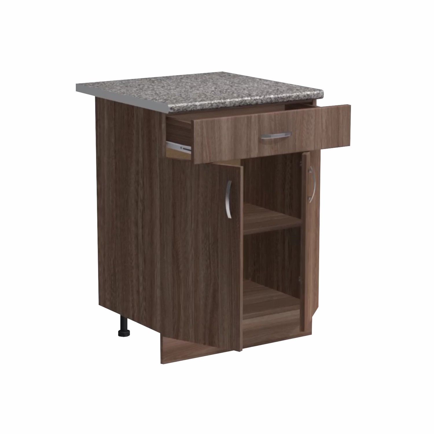 Рабочий стол 60 цвет Дуб темный (1 ящик) столешница Гранит SANTREK HOME (ЛДСП)