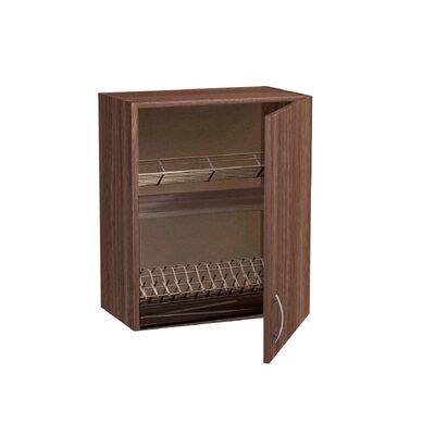 Шкаф для посуды 50 цвет Дуб темный (с сушкой) SANTREK HOME (ЛДСП)