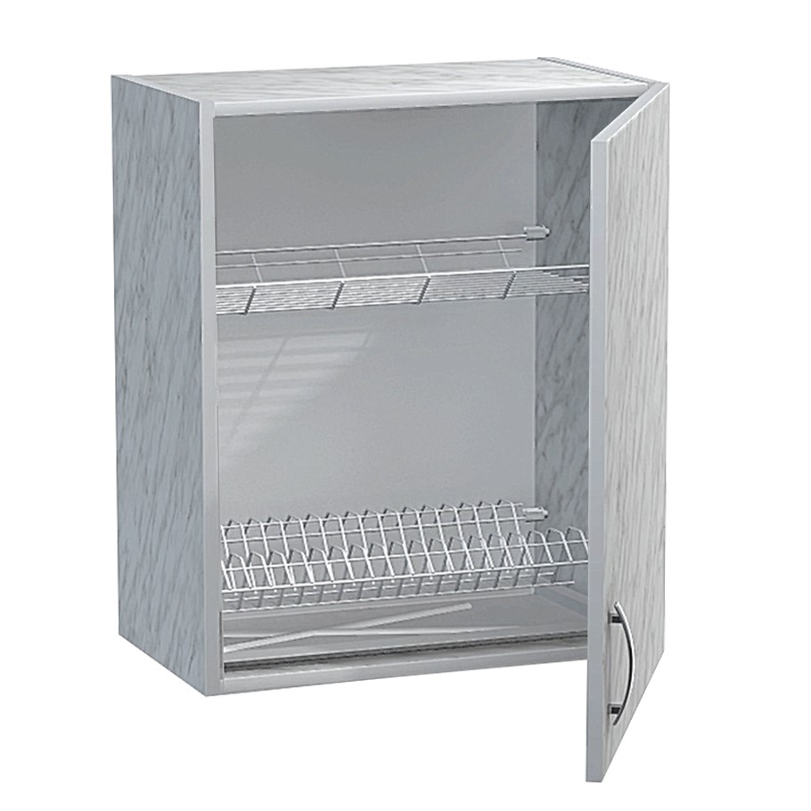 Шкаф для посуды 50 цвет Карара (с сушкой) (ЛДСП)