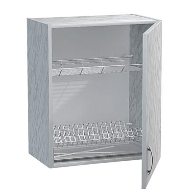 Шкаф для посуды 50 цвет Карара (с сушкой) (ЛДСП)