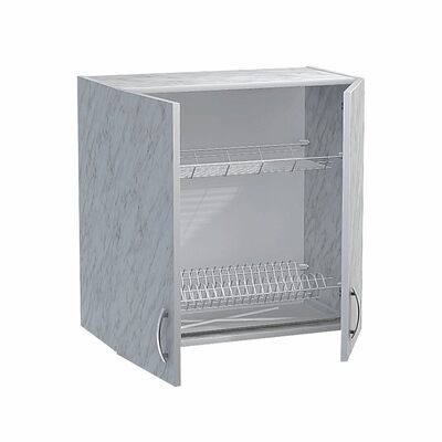 Шкаф для посуды 60 цвет Карара (с сушкой) (ЛДСП)