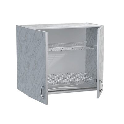 Шкаф для посуды 80 цвет Карара (с сушкой) (ЛДСП)